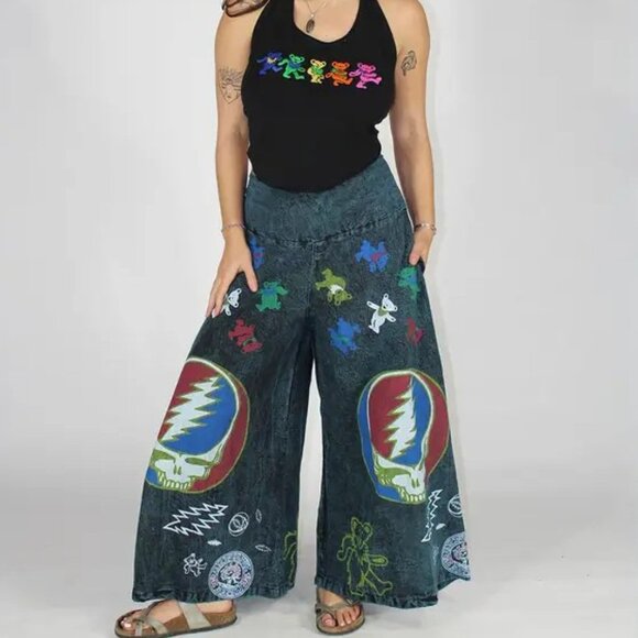 NWT Grateful Dead Pants w/ Stealies, Bolt, and Dancing Bears - Picture 5 of 6